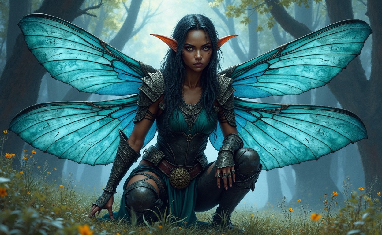 A drone elf in the forest